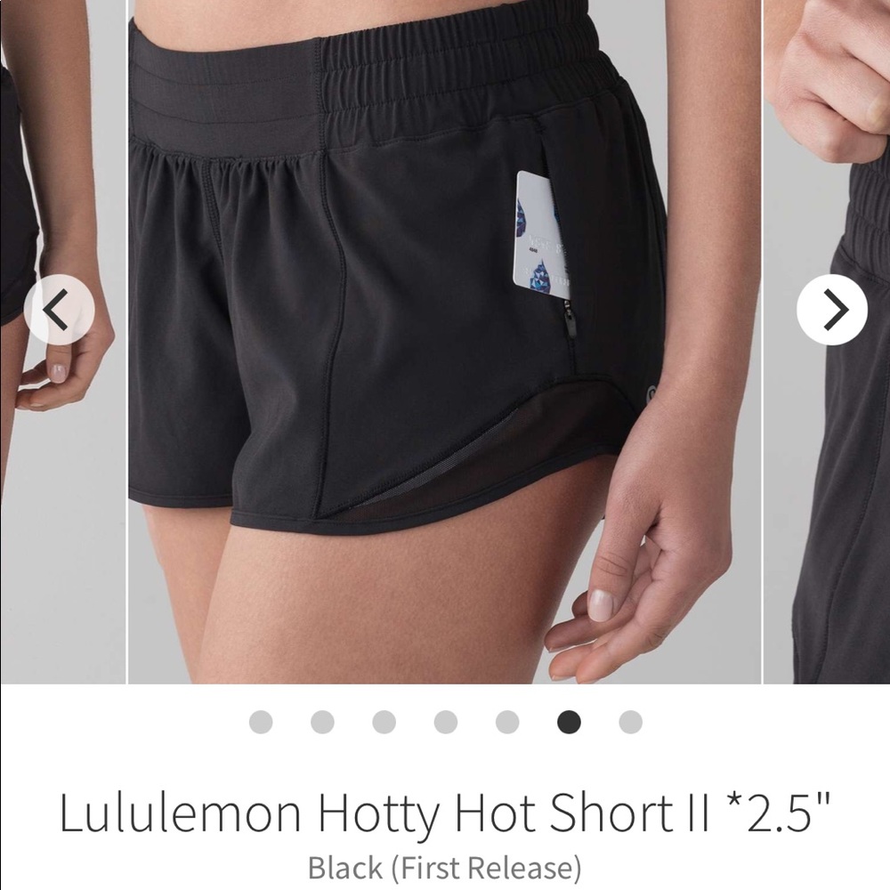 Lulu Hotty size 4 2.5inch black shorts